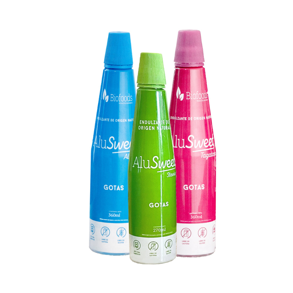 Pack Líquido AluSweet : Alulosa 360ml + Tagatosa 360ml + Stevia 270ml