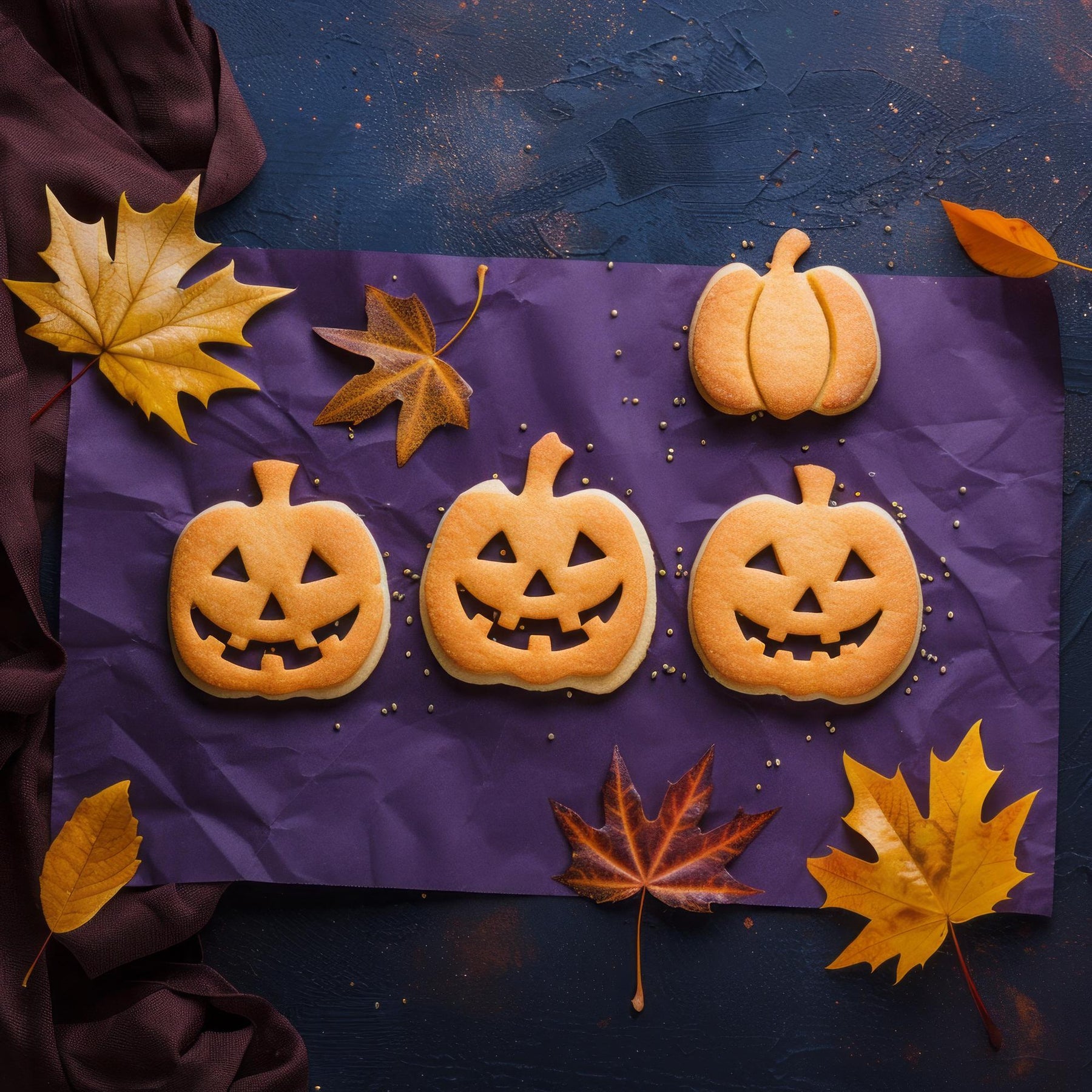 Galletas en forma de Calabaza Sin Azúcar