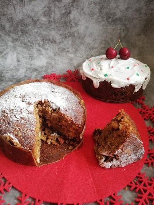Pan de Pascua sin azúcar esponjoso con frutos secos hecho con AluSweet Alulosa — receta navideña chilena