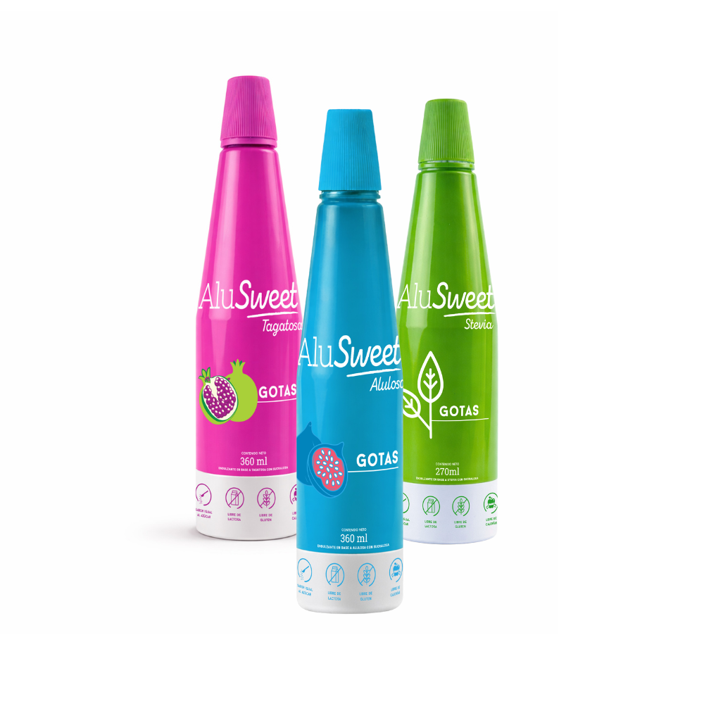 Pack Líquido AluSweet : Alulosa 360ml + Tagatosa 360ml + Stevia 270ml