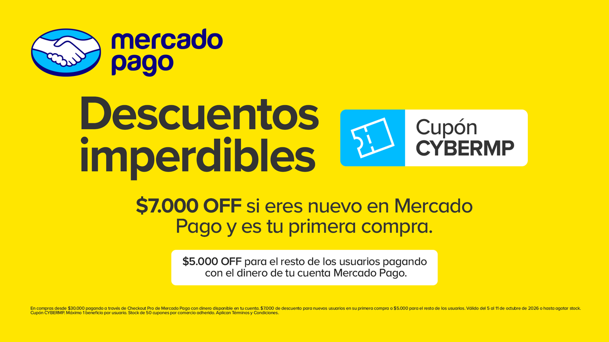 Mercado Pago Cyber: cupón CYBERMP, $7.000 OFF nuevos usuarios y $5.000 OFF resto de usuarios