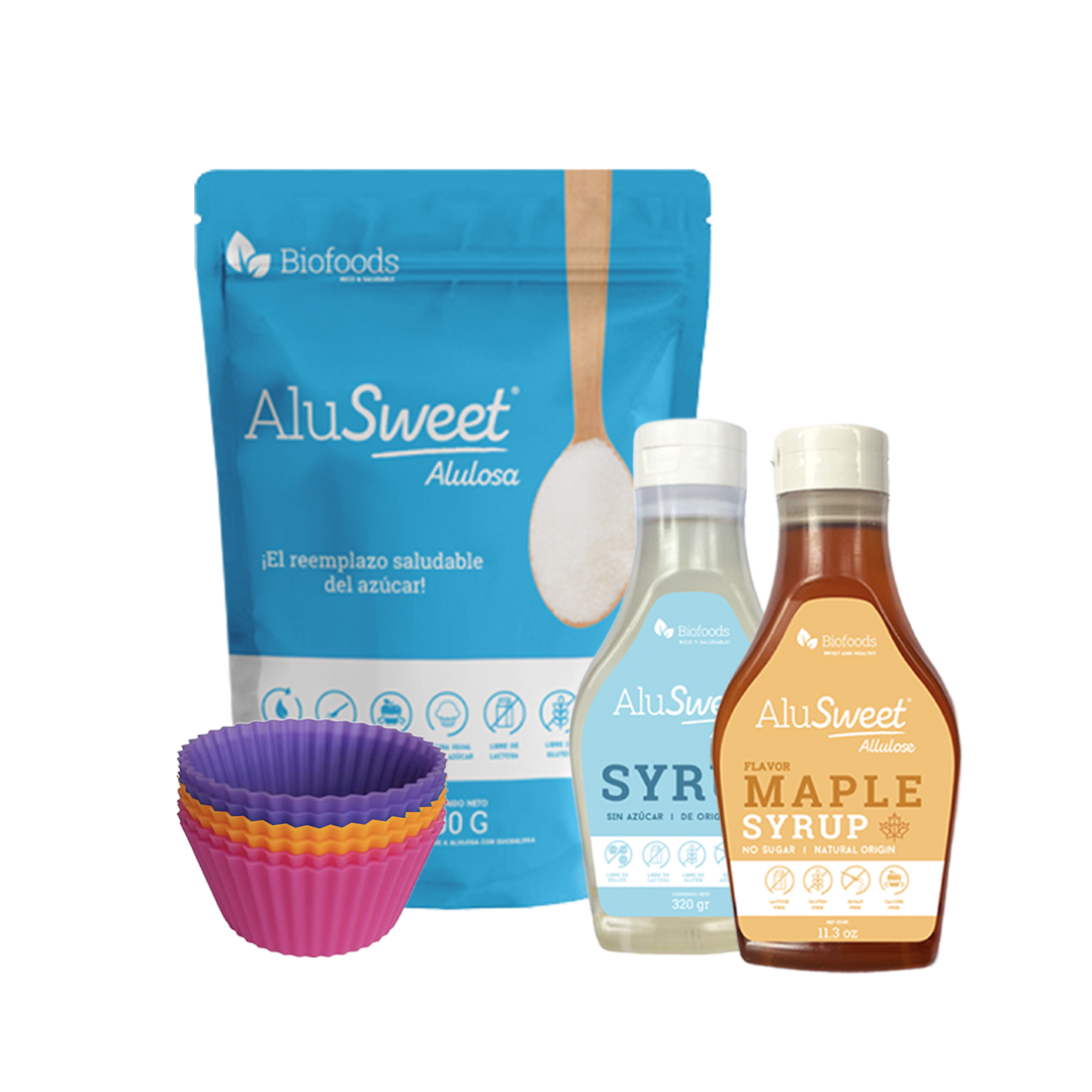 Children's Day Pack: 1 AluSweet Allulose 500 grs + 1 drops AluSweet Allulose 360 ​​ml + 1 drops AluSweet Stevia 270 ml